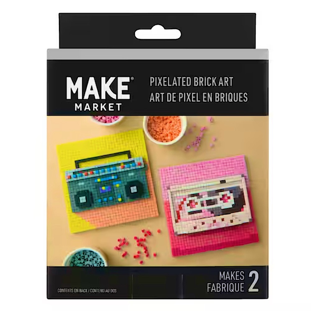 Brick art craft Radio & Cassette Pixelated Brick Kit 90s decor retro stereo